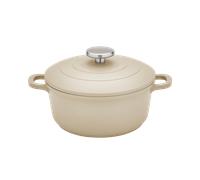 20cm Cast Aluminium Casserole Dish - Cream