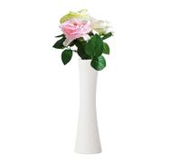 20cm Ceramic Bud Vase Small Narrow Neck Taper Vase Decorative Floral Vases for Single Stem Flowers Home Decor Wedding Centerpieces Office Desk (White)