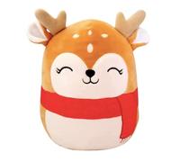 20cm Christmas Reindeer Plush Pillow Toys,3D Cute Christmas Stuffed Reindeer Pillow Doll Squishy Cotton Plushies Doll,Super Soft Toy Gift for Kids Kids Collection Home Decoration