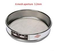 20cm Chrome-Plated Stainless Steel Test Sieve, 4-600 Mesh for Sample Inspection, Food Pharma Lab Use(6 mesh)