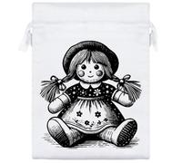 20cm 'Cute Rag Doll' Satin Drawstring Bag/Pouch (SB00118855)