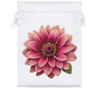 20cm 'Dahlia Flower' Satin Drawstring Bag/Pouch (SB00119963)