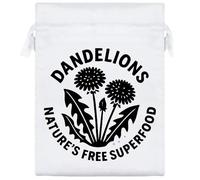 20cm 'Dandelions, Natures Free Superfood' Satin Drawstring Bag/Pouch (SB00120195)
