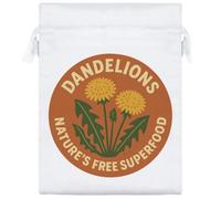 20cm 'Dandelions, Natures Free Superfood' Satin Drawstring Bag/Pouch (SB00120199)