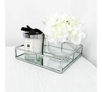 DEENZ 20cm Decorative Square Silver Chrome Mirrored Tray Decoration Decorative candle display vanityL candle tray wedding table plate