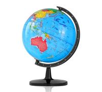 20cm Earth Globe, Unique Children's Solid Globe, Physical and Political Mapping, Globe and Swivel to Assemble for Home and School