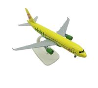 20cm For A320 Russia Siberia S7 Metal Scale Model Yellow Livery Aircraft Miniature Airplane W Stand