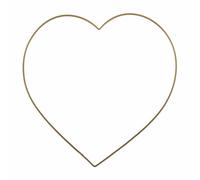 20cm Gold Metal Heart - Craft Hoop Wire Frame - Christmas Wreath Artificial