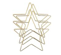 20cm Gold Metal Star Wreath Frame Metal Wire Macrame Frame Pentagram Shaped Wreath Rings Floral Wreath Crafts Hoops for Thanksgiving Christmas Tree New Year Wedding Decorations (20PCS)