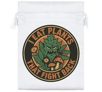 20cm 'I Eat Plants That Fight Back' Satin Drawstring Bag/Pouch (SB00120111)