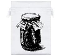 20cm 'Jar of Gherkins' Satin Drawstring Bag/Pouch (SB00115399)
