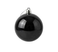 20cm Large Black Bauble PVC Shatterproof Glossy Finish Christmas Balls Ornament - Festive Xmas Tree Hanging Decorations, Round Ornament for Holiday Home Decor