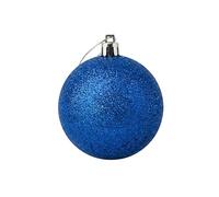 20cm Large Dark Blue Bauble PVC Shatterproof Glitter Finish Christmas Balls Ornament - Festive Xmas Tree Hanging Decorations, Round Ornament for Holiday Home Decor
