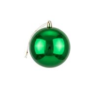 20cm Large Dark Green Bauble PVC Shatterproof Glossy Finish Christmas Balls Ornament - Festive Xmas Tree Hanging Decorations, Round Ornament for Holiday Home Decor