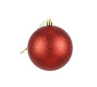 20cm Large Dark Red Bauble PVC Shatterproof Glitter Finish Christmas Balls Ornament - Festive Xmas Tree Hanging Decorations, Round Ornament for Holiday Home Decor