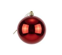 20cm Large Dark Red Bauble PVC Shatterproof Glossy Finish Christmas Balls Ornament - Festive Xmas Tree Hanging Decorations, Round Ornament for Holiday Home Decor