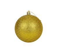 20cm Large Deep Gold Bauble PVC Shatterproof Glitter Finish Christmas Balls Ornament - Festive Xmas Tree Hanging Decorations, Round Ornament for Holiday Home Decor