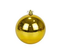 20cm Large Deep Gold Bauble PVC Shatterproof Glossy Finish Christmas Balls Ornament - Festive Xmas Tree Hanging Decorations, Round Ornament for Holiday Home Decor