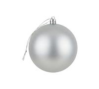 20cm Large Silver Bauble PVC Shatterproof Matt Finish Christmas Balls Ornament - Festive Xmas Tree Hanging Decorations, Round Ornament for Holiday Home Decor