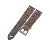 20cm Long, 22mm Wide, Handmade Waxed Leather Watch Strap, Breathable Leather Strap, Vintage-Style Accessory with a Patina,Green Black Buckle-22mm