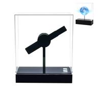 20cm Mini Desk Type 3D Hologram Fan, Stereoscopic Hovering Display Projector with Protective Case, APP Control, Resolution 1024×1024, Naked Eye 3D Holographic Fan for Business