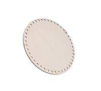 20cm Natural Wooden Basket Bottom with Hole, Circle Blank Wood Base for DIY Knitting Crochet Bag Bottom Shaper