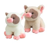 20cm Pig Stuffed Animal Plush -2 Pack Soft Cute Stuffed Animals | Realistic Cartoon Swine Cushion | Cuddly Pig Throw Pillow Doll | Nursery Decor, Relaxation & Comfort for Kids Birthday Home Sofa Car