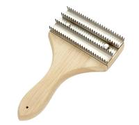 20cm Polishing Wheel Rake with Wooden Handle, Buffing Wheel Cleaning Tool for Remove Excess Compounds/Metal Residues from Buffing Wheels