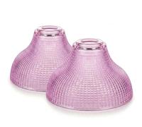 20cm Purple Glass Lamp Shade Easy Fit E27 Vintage 2Pack Pendant Light Shade Replacement, Floral Design, for Ceiling Pendant, Wall Sconce, Chandelier for Kitchen, Living Room,Bedside Lamp