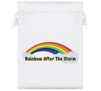 20cm 'Rainbow After The Storm' Satin Drawstring Bag/Pouch (SB00115147)
