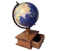 20cm & - Rotating Vintage World Globe, Educational Geographic Desktop Accessory