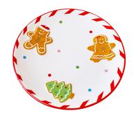 20cm Round Ceramic Christmas Gingerbread Plate | Festive Serving Dish Christmas Serving Plate | Christmas Tableware Xmas Snack Plate