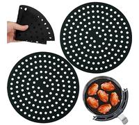 20cm Round Silicone Air Fryer Mats, 2 Pack - Non-Stick, Reusable, Perforated Heat-Resistant Liners, Dishwasher Safe, Durable Air Fryer Basket Accessories