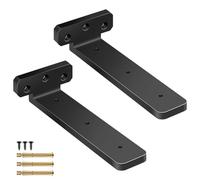 20cm Shelf Bracket Heavy Duty Floating Shelf Brackets Supports, 8 Inch Wall Brackets for Shelves, Black Scaffold Board Shelf Brackets, 2 Pack