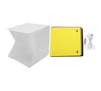 20cm Soft Light Photography Box, Portable Folding Lighting Softbox with 6 Color Backdrops, 40 LED Chips and 10 - Level Brightness for Small Product Jewelry