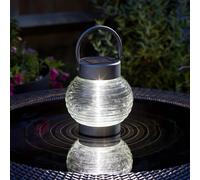 20cm Solar LED Light Up 365 Glass Globe Hanging Outdoor Garden Table Lantern