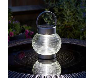 20cm Solar LED Light Up 365 Glass Globe Hanging Outdoor Garden Table Lantern