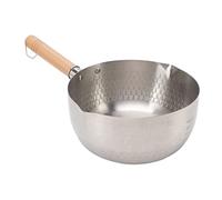 20cm Stainless Steel Saucepan, Nonstick Japanese Pan, Deep Milk Pot with Pour Spout, Multiporpose Sucepan with Wooden Handle for Fried Chicken, Vegatables & Soup Heating, Kitchen Cooking Tools