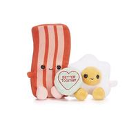 Posh Paws 38031 20cm Swizzels Love Hearts “Better Together” Bacon and Egg Plush Soft Toy Pair, Orange