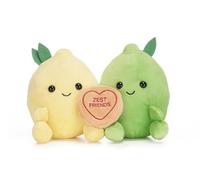 Posh Paws 38030 20cm Swizzels Love Hearts “Zest Friends” Lemon and Lime Plush Soft Toy Pair, Yellow