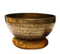 20cm Tibetan Hand Made Singing Bowl Buddhist Sanskrit Chanting Bowls for Yoga, Mindfulness & Chakra Therapy