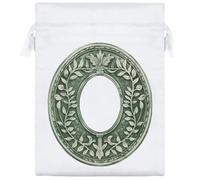 20cm 'Vintage Botanical Border' Satin Drawstring Bag/Pouch (SB00116187)