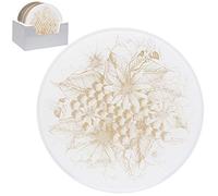 20cm Wide Round Honeycomb Mirror Glass Candle Plate Glitter Gold Bees Gift Idea