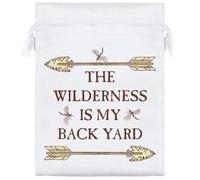 20cm 'Wilderness Is My Backyard' Satin Drawstring Bag/Pouch (SB00116415)