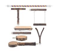 20cm Wooden Exercise Perch Non Slip Parrot Stand Set - Natural Climbing Daa Perches to Chew for Parish Training
