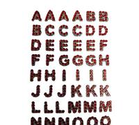 20cm x 8cm Gel Rhinestone Body Art Stickers (84 per Sheet) Tattoos Alphabet Letters Vajazzle Decal Stickers for Craft Kids Scrap Books Cards Mobile Phones (red Rhinestone)
