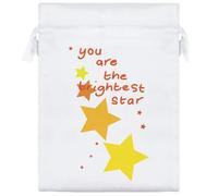 20cm 'You Are The Brightest Star' Satin Drawstring Bag/Pouch (SB00123751)