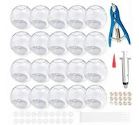 20CPS DIY Stress Ball Making Kit , Empty Stress Ball Skin with Expander & Vacuum Tool, Complete Squishy Maker Kit for Adults Kids (20PCS-(Clear 6cm))