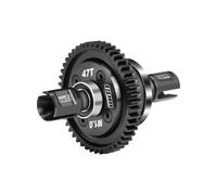 20CrMnTi Steel Main Gear 47T 1.0 + Aluminium 7075 Alloy Center Complete Differential For Arrma 1:8 KRATON 6S / OUTCAST/TALION/NOTORIOUS / 1:7 MOJAVE 6S / FIRETEAM/BIG ROCK - Black