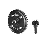 20Crmnti Steel Spiral-Cut Main Diff Gear & Input Gear Set 34T/10T/1.3 Mod For Arrma 1:8 KRATON 6S EXB V2 / V6 / NOTORIOUS V6 / OUTCAST/TALION / 1:7 MOJAVE 6S EXB/FIRETEAM/BIG ROCK - Black